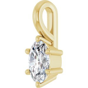 10K Yellow Gold 6x4 mm Oval Charm/Pendant Mounting – image 3