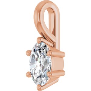 10K Rose Gold 6x4 mm Oval Charm/Pendant Mounting – image 3