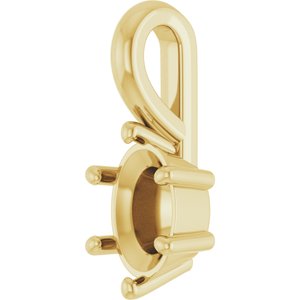 18K Yellow Gold 6x4 mm Oval Charm/Pendant Mounting – image 4