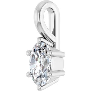 14K White Gold 6x4 mm Oval Charm/Pendant Mounting – image 3