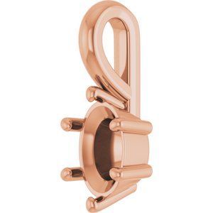 14K Rose Gold 6x4 mm Oval Charm/Pendant Mounting – image 4