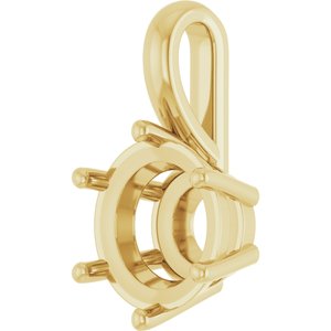 18K Yellow Gold 9 mm Round Charm/Pendant Mounting – image 4