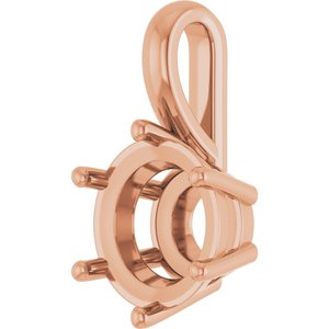 14K Rose Gold 9 mm Round Charm/Pendant Mounting – image 4