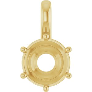 18K Yellow Gold 9 mm Round Charm/Pendant Mounting – image 2