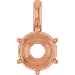18K Rose Gold 9 mm Round Charm/Pendant Mounting – image 2