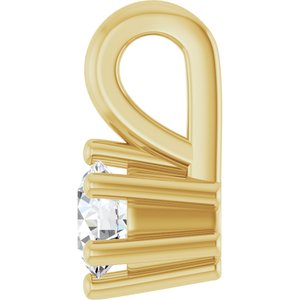18K Yellow Gold 3.4 mm Round Charm/Pendant Mounting – image 5