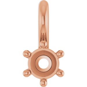 10K Rose Gold 3.4 mm Round Charm/Pendant Mounting – image 2