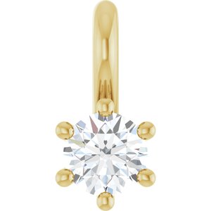 14K Yellow Gold 3.4 mm Round Charm/Pendant Mounting