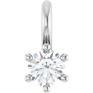 14K White Gold 3.4 mm Round Charm/Pendant Mounting