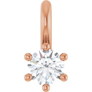 18K Rose Gold 3.4 mm Round Charm/Pendant Mounting