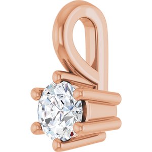 10K Rose Gold 3.4 mm Round Charm/Pendant Mounting – image 3