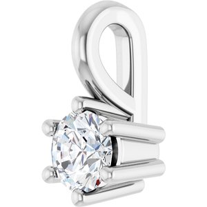 18K White Gold 3.4 mm Round Charm/Pendant Mounting – image 3