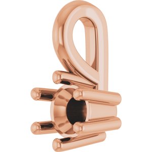10K Rose Gold 3.4 mm Round Charm/Pendant Mounting – image 4
