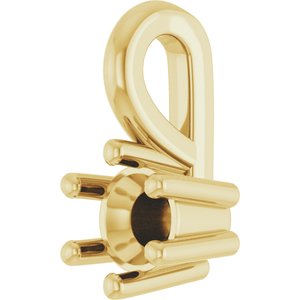 18K Yellow Gold 3.4 mm Round Charm/Pendant Mounting – image 4