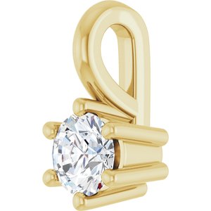 18K Yellow Gold 3.4 mm Round Charm/Pendant Mounting – image 3