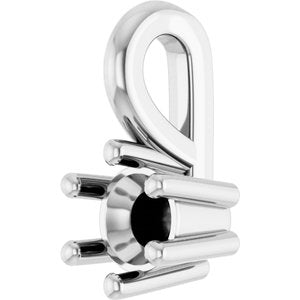 10K White Gold 3.4 mm Round Charm/Pendant Mounting – image 4