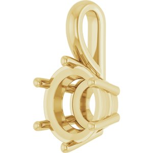 10K Yellow Gold 8.8 mm Round Charm/Pendant Mounting – image 4