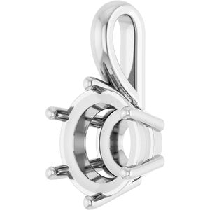 10K White Gold 8.8 mm Round Charm/Pendant Mounting – image 4