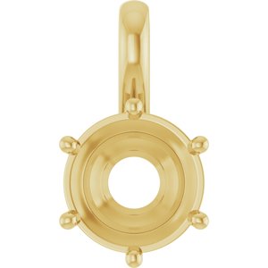 14K Yellow Gold 8.8 mm Round Charm/Pendant Mounting – image 2