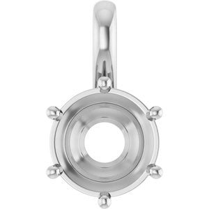 Sterling Silver 8.8 mm Round Charm/Pendant Mounting – image 2