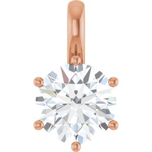 14K Rose Gold 8.8 mm Round Charm/Pendant Mounting