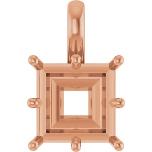 10K Rose Gold 9 mm Square Charm/Pendant Mounting – image 2