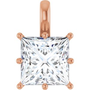 18K Rose Gold 9 mm Square Charm/Pendant Mounting