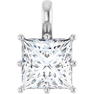 Sterling Silver 9 mm Square Charm/Pendant Mounting