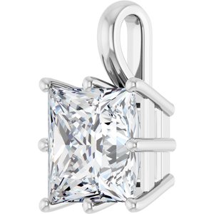 18K White Gold 9 mm Square Charm/Pendant Mounting – image 3