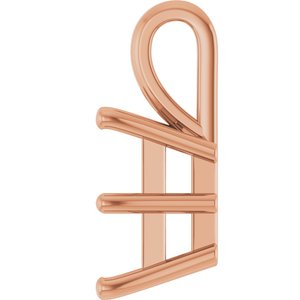 18K Rose Gold 9 mm Square Charm/Pendant Mounting – image 6