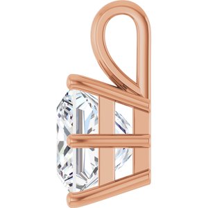 14K Rose Gold 9 mm Square Charm/Pendant Mounting – image 5