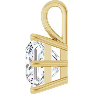 18K Yellow Gold 9 mm Square Charm/Pendant Mounting – image 5