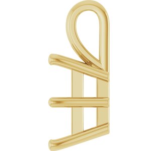 18K Yellow Gold 9 mm Square Charm/Pendant Mounting – image 6