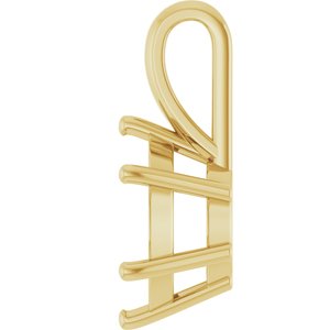 18K Yellow Gold 11 mm Round Charm/Pendant Mounting – image 6