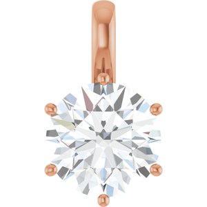 14K Rose Gold 11 mm Round Charm/Pendant Mounting