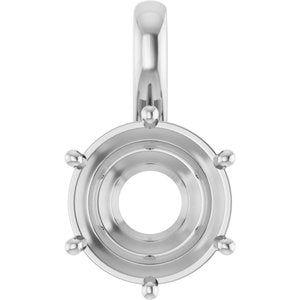 14K X1 White Gold 11 mm Round Charm/Pendant Mounting – image 2
