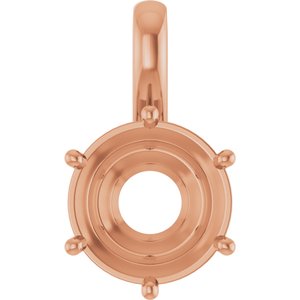 14K Rose Gold 11 mm Round Charm/Pendant Mounting – image 2