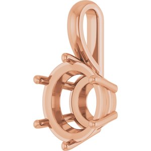 14K Rose Gold 11 mm Round Charm/Pendant Mounting – image 4