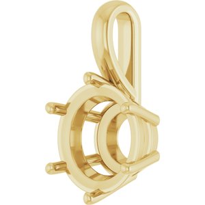 10K Yellow Gold 11 mm Round Charm/Pendant Mounting – image 4