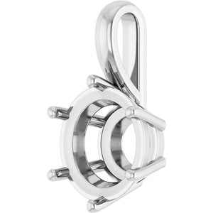 18K White Gold 11 mm Round Charm/Pendant Mounting – image 4