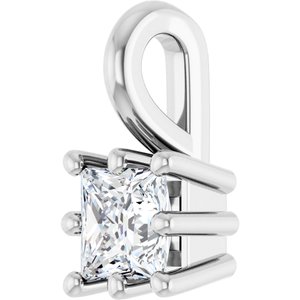 Sterling Silver 3.25 mm Square Charm/Pendant Mounting – image 3