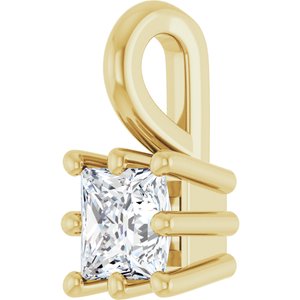 10K Yellow Gold 3.25 mm Square Charm/Pendant Mounting – image 3