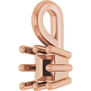 14K Rose Gold 3.25 mm Square Charm/Pendant Mounting – image 4