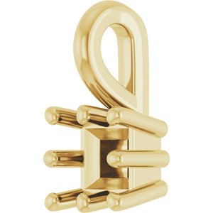 14K Yellow Gold 3.25 mm Square Charm/Pendant Mounting – image 4