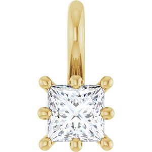10K Yellow Gold 3.25 mm Square Charm/Pendant Mounting