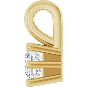 18K Yellow Gold 3.25 mm Square Charm/Pendant Mounting – image 5