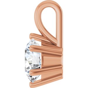 10K Rose Gold 7 mm Round Charm/Pendant Mounting – image 5