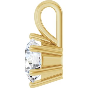 14K Yellow Gold 7 mm Round Charm/Pendant Mounting – image 5