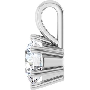 10K White Gold 7 mm Round Charm/Pendant Mounting – image 5