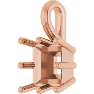 10K Rose Gold 7 mm Square Charm/Pendant Mounting – image 4